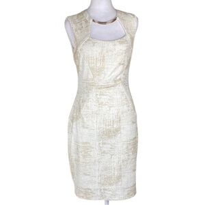 Bisou Bisou Champagne Stretch Sleeveless Mini Dress size 6